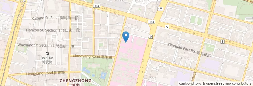 Mapa de ubicacion de 臺大醫院托兒所 en تايوان, تايبيه الجديدة, تايبيه, 中正區.