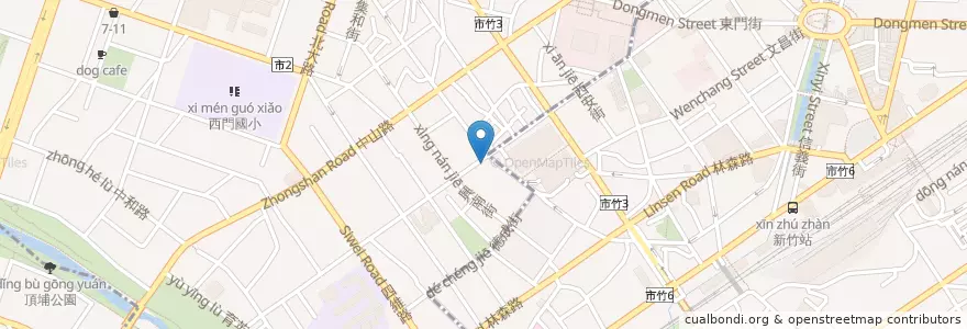 Mapa de ubicacion de 宏記燒臘便當 en 臺灣, 臺灣省, 新竹市.