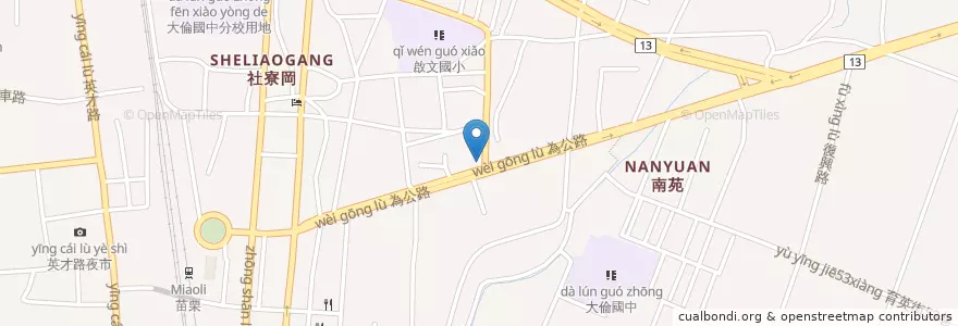 Mapa de ubicacion de 藍鯨吐托魚羹 en 타이완, 타이완성, 먀오리 현, 먀오리시.