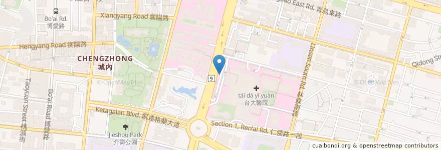 Mapa de ubicacion de 地下停車場 en Taiwan, 新北市, Taipei, 中正區.