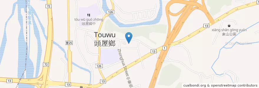 Mapa de ubicacion de 頭屋農會 en Taiwan, 臺灣省, 苗栗縣, 頭屋鄉.