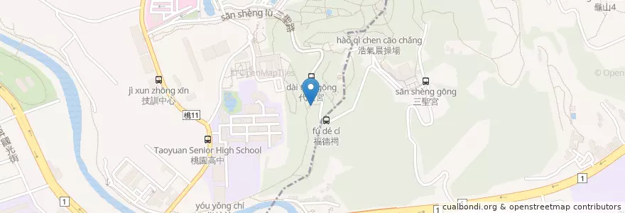 Mapa de ubicacion de 景德祠 en Taiwan, Taoyuan, Guishan District.