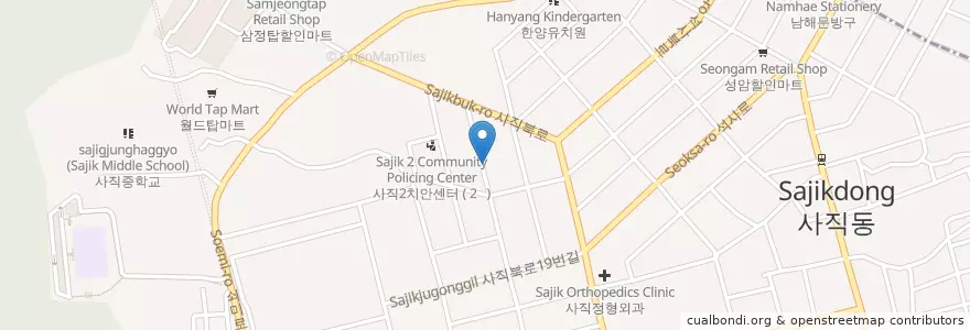 Mapa de ubicacion de 사직동 en 韩国/南韓, 釜山, 東萊區, 사직동.