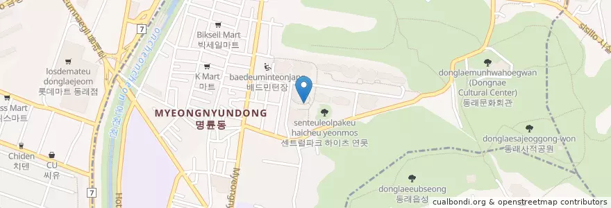 Mapa de ubicacion de Myeongnyun-dong en South Korea, Busan, Dongnae-Gu, Myeongnyun-Dong.