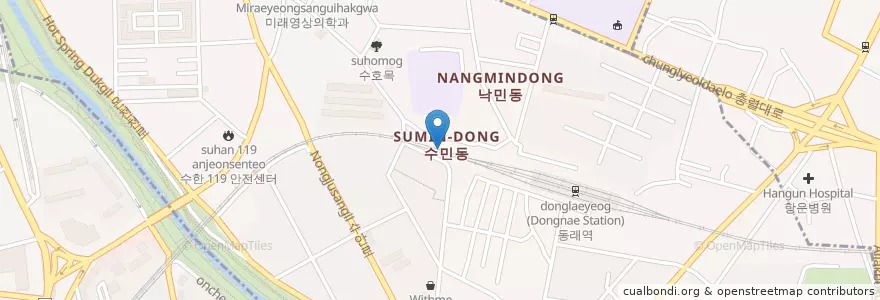 Mapa de ubicacion de 수민동 en 대한민국, 부산, 동래구, 수민동.