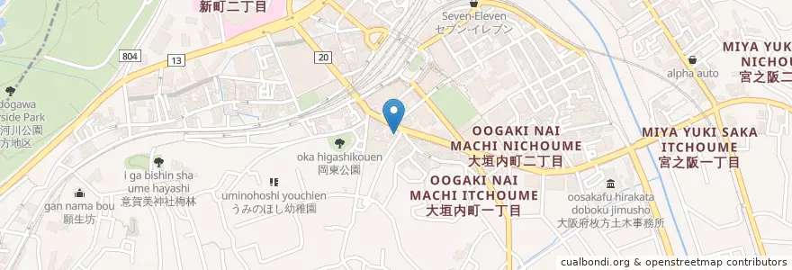 Mapa de ubicacion de メイプル薬局 en اليابان, أوساكا, 枚方市.