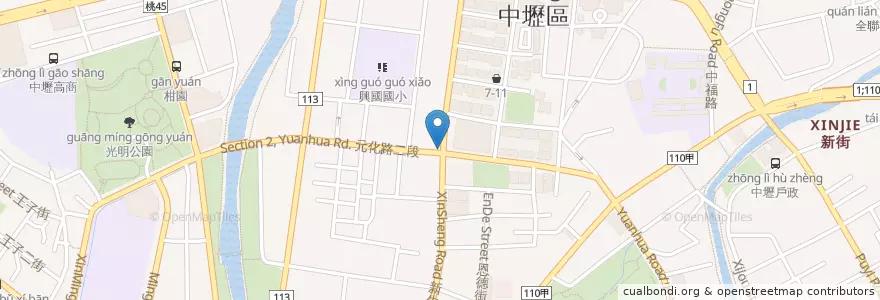Mapa de ubicacion de 85度C en Tayvan, 桃園市, 中壢區.