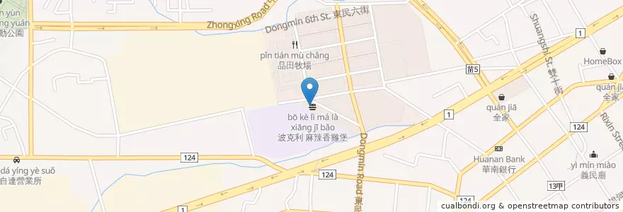 Mapa de ubicacion de 甘泉魚麵 en Taiwan, 臺灣省, 苗栗縣, 頭份市.