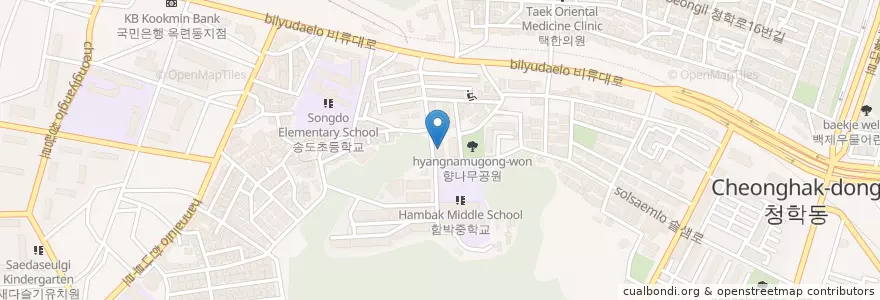 Mapa de ubicacion de 연수청학도서관 en Zuid-Korea, 인천, 연수구.
