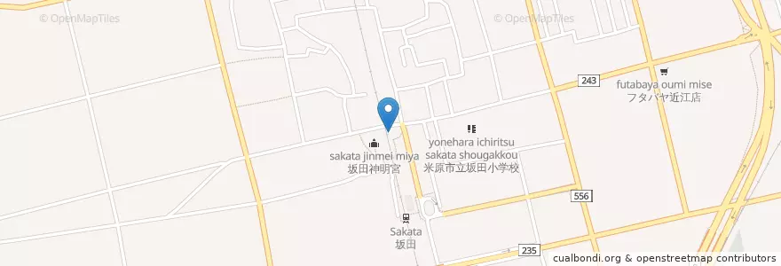 Mapa de ubicacion de 坂田神明宮 en Japão, 滋賀県, 米原市.