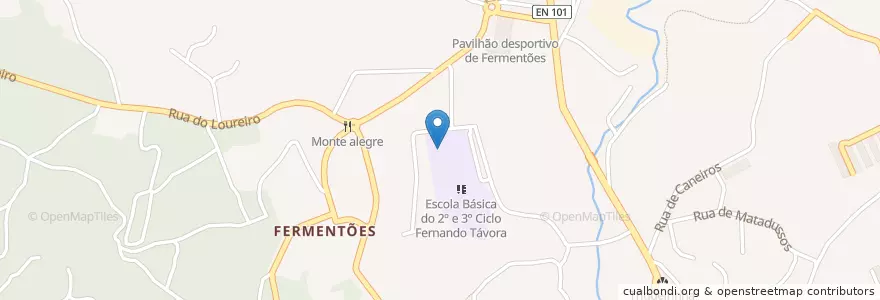 Mapa de ubicacion de Fermentões en ポルトガル, ノルテ, Braga, Ave, Guimarães, Fermentões.