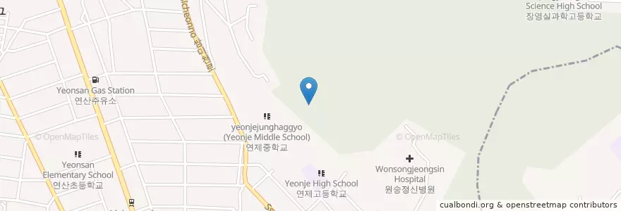Mapa de ubicacion de 연산동 en Coreia Do Sul, Busan, 연제구, 연산동.