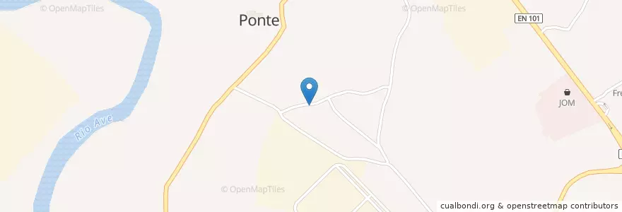 Mapa de ubicacion de Ponte en Portugal, Norte, Braga, Ave, Guimarães, Ponte.