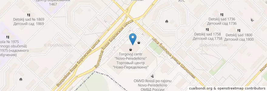Mapa de ubicacion de Якитория en Russia, Distretto Federale Centrale, Москва, Западный Административный Округ, Район Ново-Переделкино.