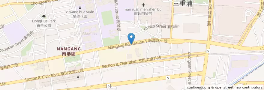 Mapa de ubicacion de 北大荒水餃店 en 臺灣, 新北市, 臺北市, 南港區.