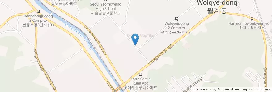 Mapa de ubicacion de 월계동물병워ㄴ en Korea Selatan, 서울, 노원구, 월계2동.