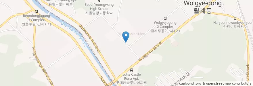 Mapa de ubicacion de 월계약국. en Corée Du Sud, Séoul, 노원구, 월계2동.