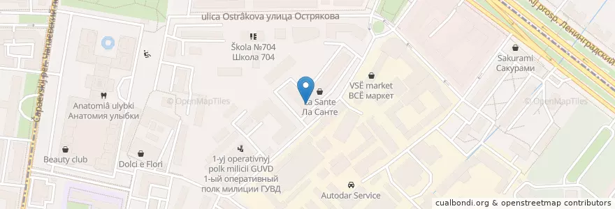 Mapa de ubicacion de Эста en Russia, Distretto Federale Centrale, Москва, Северный Административный Округ, Хорошёвский Район.