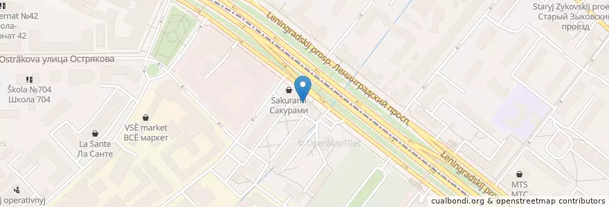 Mapa de ubicacion de Совкомбанк en Rússia, Distrito Federal Central, Москва, Северный Административный Округ, Хорошёвский Район, Район Аэропорт.