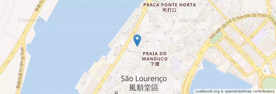 Mapa de ubicacion de 下環街市停車場 Auto-Silo do Mercado de S. Lourenço en 中国, マカオ, 広東省, 澳門市, 珠海市, 香洲区.