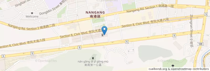 Mapa de ubicacion de 星巴克 en تایوان, 新北市, تایپه, 南港區.