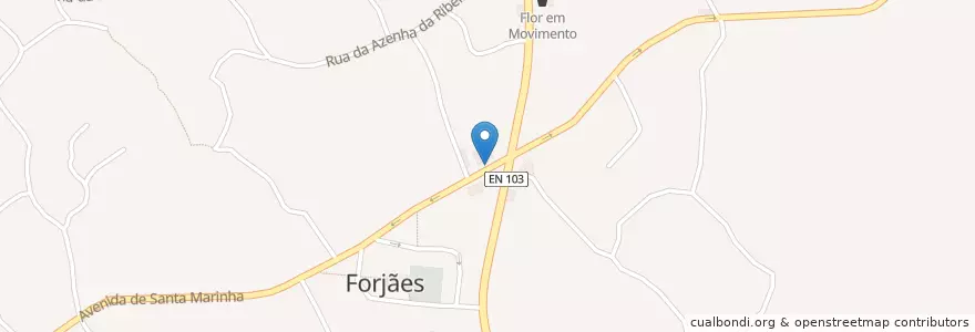 Mapa de ubicacion de Forjães en ポルトガル, ノルテ, Cávado, Braga, Esposende, Forjães.