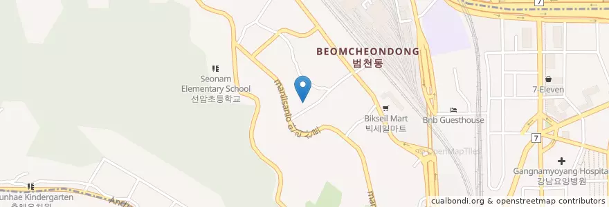 Mapa de ubicacion de 범천동 en كوريا الجنوبية, بسان, 부산진구, 범천동.