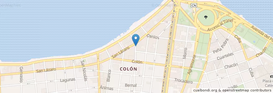 Mapa de ubicacion de La California en Cuba, La Habana, Centro Habana.