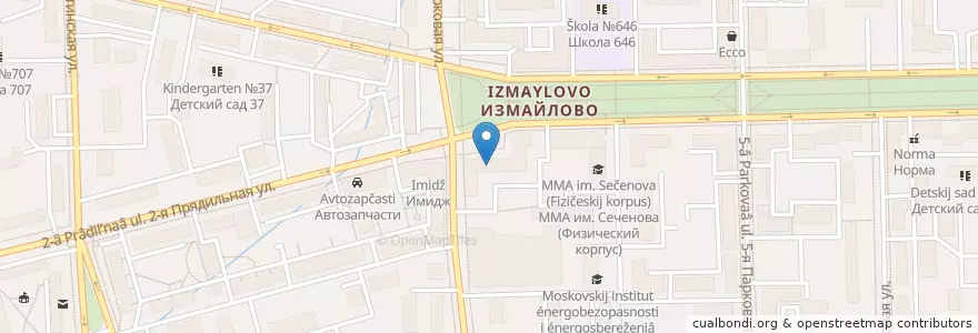 Mapa de ubicacion de Библиотека №85 (детская) en Russia, Distretto Federale Centrale, Москва, Восточный Административный Округ, Район Измайлово.