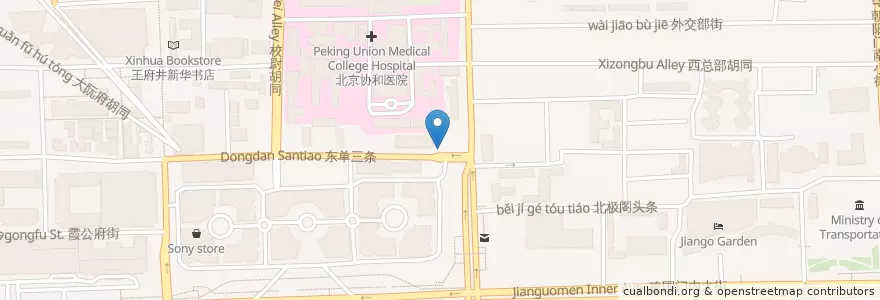 Mapa de ubicacion de 中国农业银行 en چین, پکن, هبئی, 东城区.