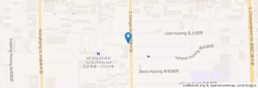 Mapa de ubicacion de Noodles en China, Pekín, Hebei, 东城区.