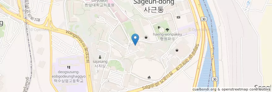 Mapa de ubicacion de 교직원식당 en South Korea, Seoul, Seongdong-Gu, Sageun-Dong.