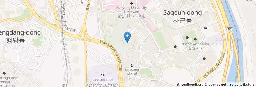 Mapa de ubicacion de 사랑방 en 大韓民国, ソウル, 城東区, 사근동.
