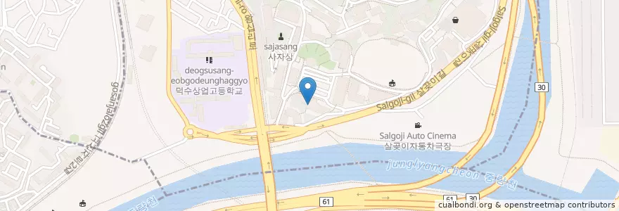 Mapa de ubicacion de 신교직원식당 en 大韓民国, ソウル, 城東区, 사근동.