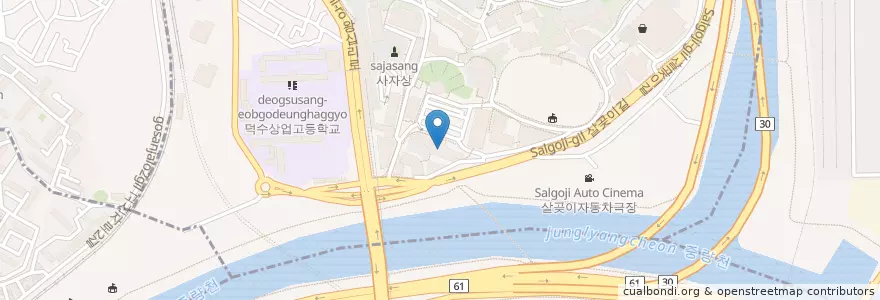 Mapa de ubicacion de 신학생식당 en South Korea, Seoul, Seongdong-Gu, Sageun-Dong.