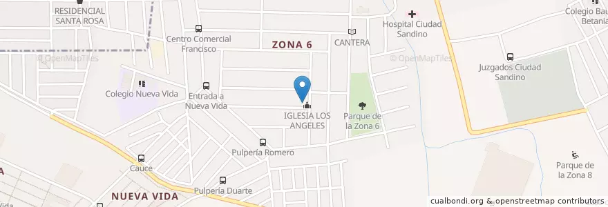 Mapa de ubicacion de Iglesia Los Angeles Zona#6 en 니카라과, Departamento De Managua, Ciudad Sandino (Municipio).