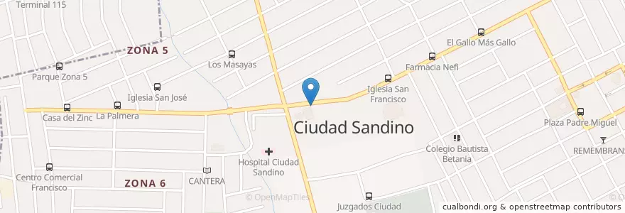Mapa de ubicacion de Guapollon en Никарагуа, Departamento De Managua, Ciudad Sandino (Municipio).