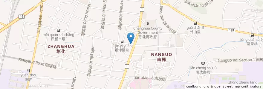 Mapa de ubicacion de 手勾手咖啡-Sokoso Cafe en 台湾, 台湾省, 彰化県, 彰化市.
