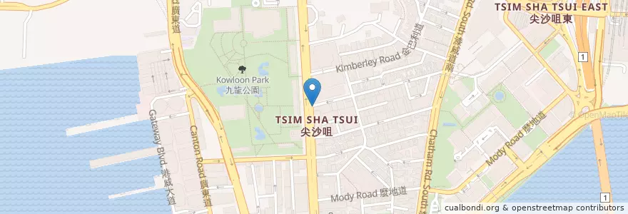 Mapa de ubicacion de 東亞銀行 BEA en China, Guangdong, Hong Kong, Kowloon, Wilayah Baru, 油尖旺區 Yau Tsim Mong District.
