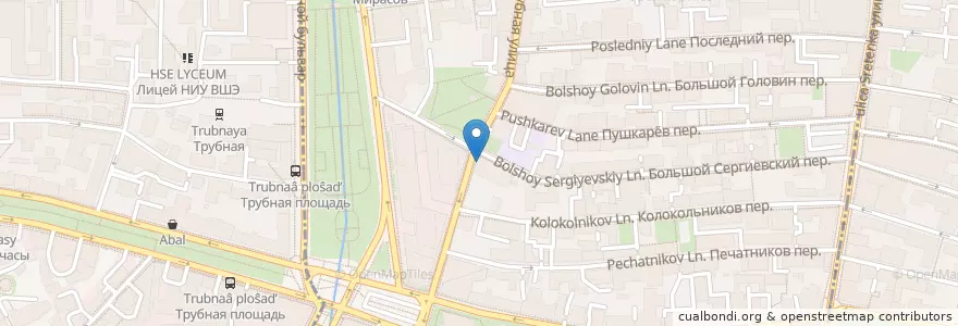 Mapa de ubicacion de Миллениум en 러시아, Центральный Федеральный Округ, Москва, Центральный Административный Округ, Мещанский Район.