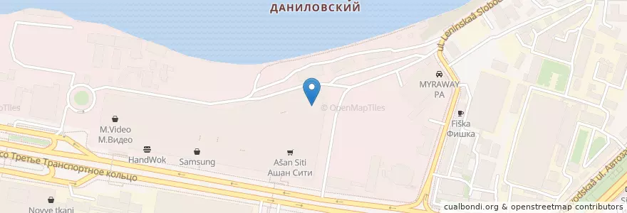 Mapa de ubicacion de КидБург en Russia, Distretto Federale Centrale, Москва, Южный Административный Округ, Даниловский Район.