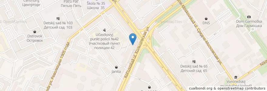 Mapa de ubicacion de Почта Банк en Rússia, Distrito Federal Central, Oblast De Voronej, Городской Округ Воронеж.