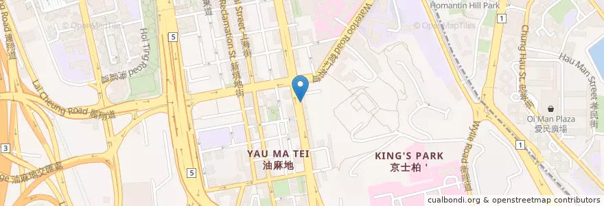 Mapa de ubicacion de 屈臣氏 Watsons en 中国, 広東省, 香港, 九龍, 新界, 油尖旺區 Yau Tsim Mong District.