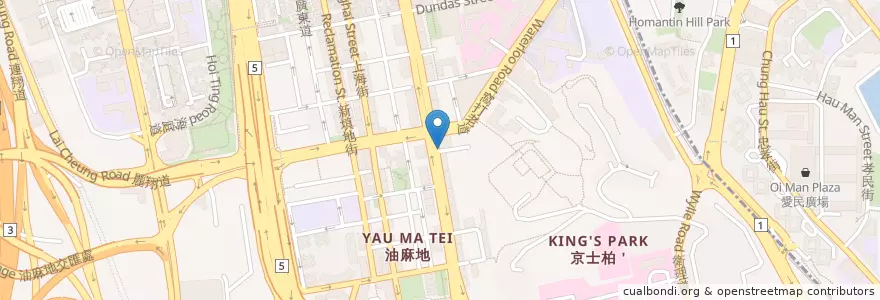 Mapa de ubicacion de 吉野家 Yoshinoya en Çin, Guangdong, Hong Kong, Kowloon, Yeni Bölgeler, 油尖旺區 Yau Tsim Mong District.
