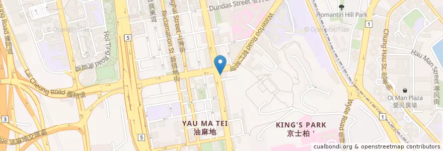 Mapa de ubicacion de 東亞銀行 BEA en چین, گوانگ‌دونگ, هنگ‌کنگ, کاولون, 新界 New Territories, 油尖旺區 Yau Tsim Mong District.