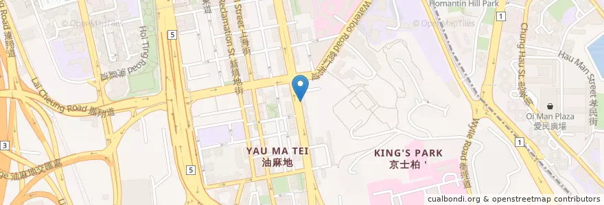 Mapa de ubicacion de 譚仔雲南米線 en 中国, 广东省, 香港 Hong Kong, 九龍 Kowloon, 新界 New Territories, 油尖旺區 Yau Tsim Mong District.