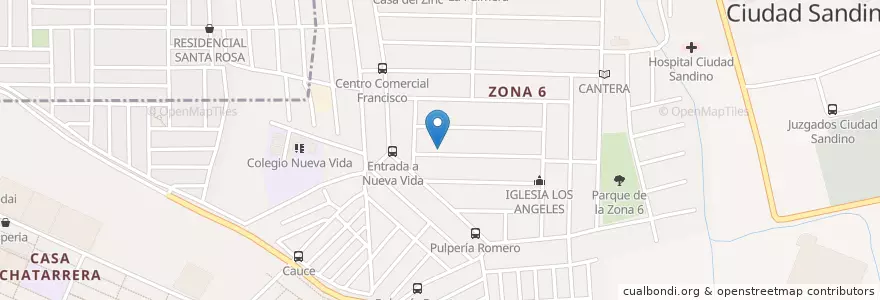 Mapa de ubicacion de Bar (Ojo de Agua) Zona#6 en Nicaragua, Departamento De Managua, Ciudad Sandino (Municipio).