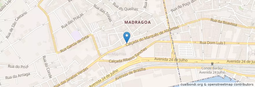 Mapa de ubicacion de Decibelz Bar en پرتغال, Área Metropolitana De Lisboa, Lisboa, Grande Lisboa, لیسبون, Estrela.