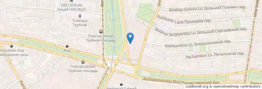 Mapa de ubicacion de The Mad Cook en Rusland, Centraal Federaal District, Moskou, Центральный Административный Округ, Мещанский Район.