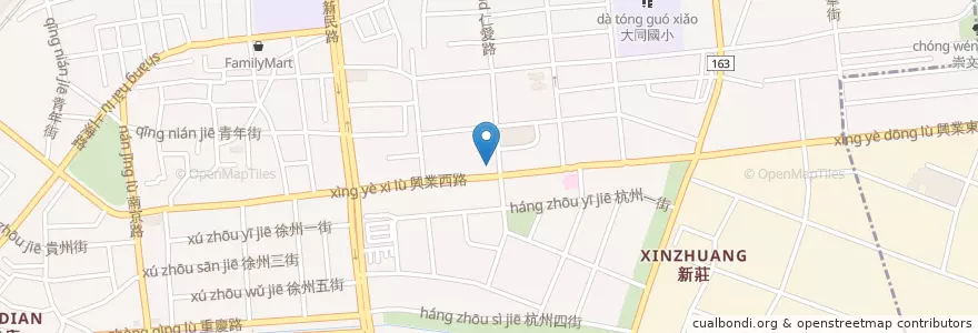 Mapa de ubicacion de Q董芋園 en Tayvan, 臺灣省, 嘉義市, 嘉義縣, 西區.